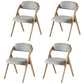 Scandinavian Home Side Chair Upholstered Open Back Wood Folding Dining Room Chair Smoke Gray Gray Set of 4 Clearhalo ' kitchen&dining_furn' 'Dining Chairs' 'Dining Tables & Seating' 'dining_chair' 'Furniture' 'furniture_dining_chair' 'Kitchen & Dining Furniture' 'kitchen' 3968700