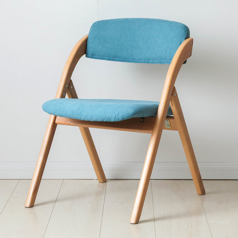 Scandinavian Home Side Chair Upholstered Open Back Wood Folding Dining Room Chair Blue Natural Wood 1 Piece Clearhalo ' kitchen&dining_furn' 'Dining Chairs' 'Dining Tables & Seating' 'dining_chair' 'Furniture' 'furniture_dining_chair' 'Kitchen & Dining Furniture' 'kitchen' 3968702