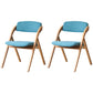 Scandinavian Home Side Chair Upholstered Open Back Wood Folding Dining Room Chair Blue Natural Wood Set of 2 Clearhalo ' kitchen&dining_furn' 'Dining Chairs' 'Dining Tables & Seating' 'dining_chair' 'Furniture' 'furniture_dining_chair' 'Kitchen & Dining Furniture' 'kitchen' 3968704