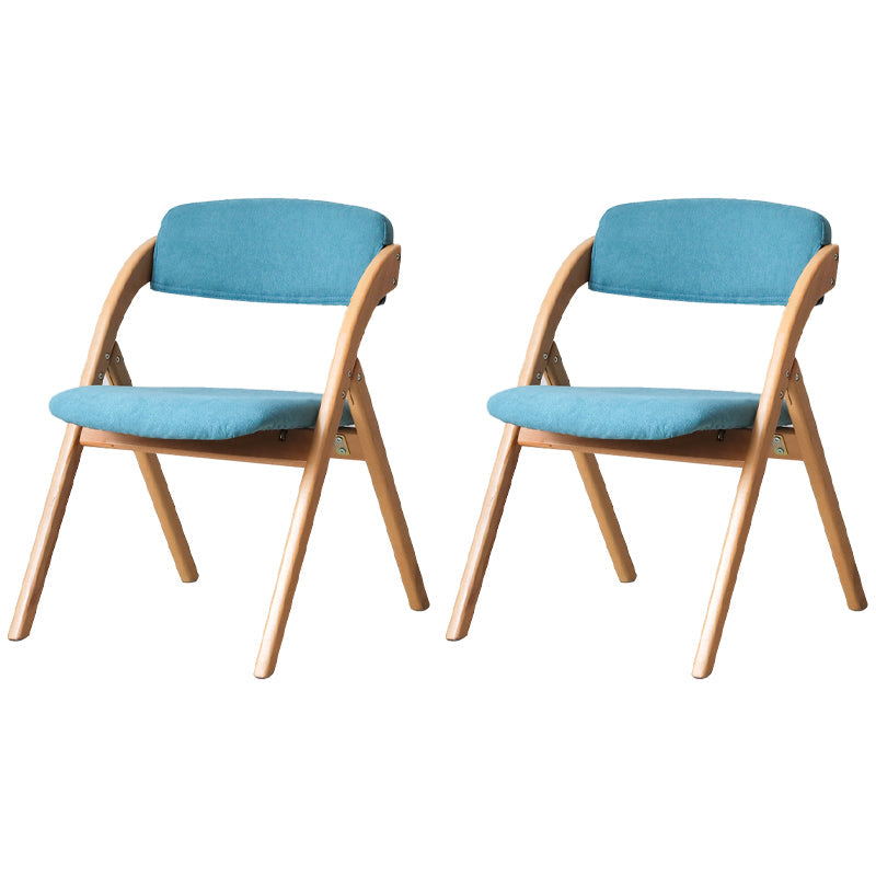 Scandinavian Home Side Chair Upholstered Open Back Wood Folding Dining Room Chair Blue Natural Wood Set of 2 Clearhalo ' kitchen&dining_furn' 'Dining Chairs' 'Dining Tables & Seating' 'dining_chair' 'Furniture' 'furniture_dining_chair' 'Kitchen & Dining Furniture' 'kitchen' 3968704