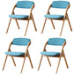 Scandinavian Home Side Chair Upholstered Open Back Wood Folding Dining Room Chair Blue Natural Wood Set of 4 Clearhalo ' kitchen&dining_furn' 'Dining Chairs' 'Dining Tables & Seating' 'dining_chair' 'Furniture' 'furniture_dining_chair' 'Kitchen & Dining Furniture' 'kitchen' 3968706
