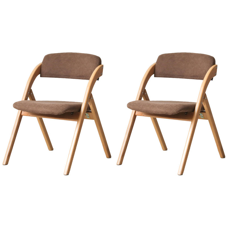 Scandinavian Home Side Chair Upholstered Open Back Wood Folding Dining Room Chair Coffee Natural Wood Set of 2 Clearhalo ' kitchen&dining_furn' 'Dining Chairs' 'Dining Tables & Seating' 'dining_chair' 'Furniture' 'furniture_dining_chair' 'Kitchen & Dining Furniture' 'kitchen' 3968709