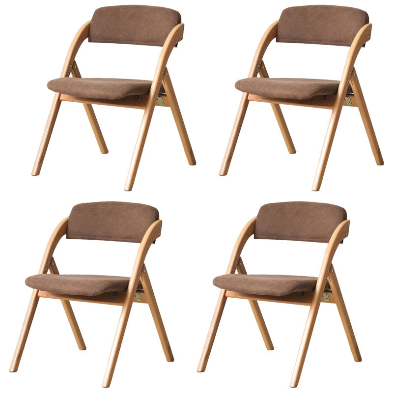 Scandinavian Home Side Chair Upholstered Open Back Wood Folding Dining Room Chair Coffee Natural Wood Set of 4 Clearhalo ' kitchen&dining_furn' 'Dining Chairs' 'Dining Tables & Seating' 'dining_chair' 'Furniture' 'furniture_dining_chair' 'Kitchen & Dining Furniture' 'kitchen' 3968712