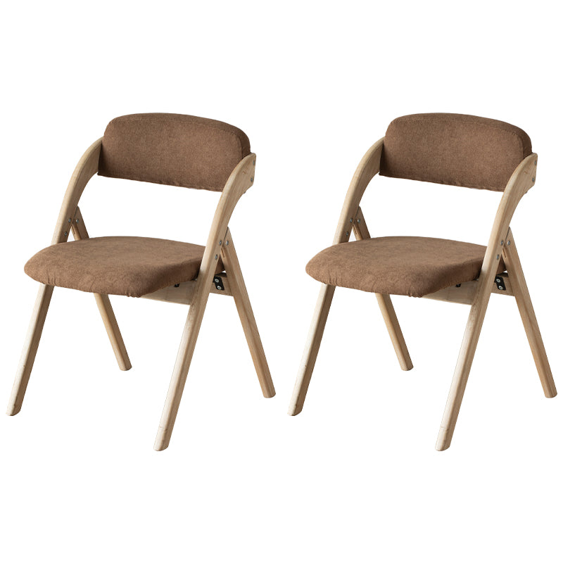 Scandinavian Home Side Chair Upholstered Open Back Wood Folding Dining Room Chair Coffee Gray Set of 2 Clearhalo ' kitchen&dining_furn' 'Dining Chairs' 'Dining Tables & Seating' 'dining_chair' 'Furniture' 'furniture_dining_chair' 'Kitchen & Dining Furniture' 'kitchen' 3968714