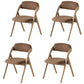 Scandinavian Home Side Chair Upholstered Open Back Wood Folding Dining Room Chair Coffee Gray Set of 4 Clearhalo ' kitchen&dining_furn' 'Dining Chairs' 'Dining Tables & Seating' 'dining_chair' 'Furniture' 'furniture_dining_chair' 'Kitchen & Dining Furniture' 'kitchen' 3968715