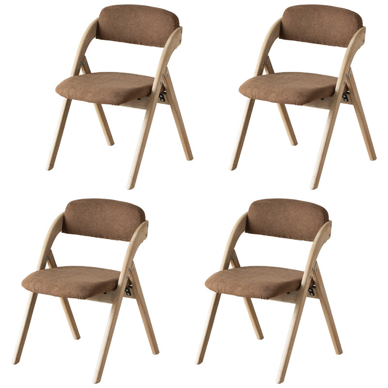 Scandinavian Home Side Chair Upholstered Open Back Wood Folding Dining Room Chair Coffee Gray Set of 4 Clearhalo ' kitchen&dining_furn' 'Dining Chairs' 'Dining Tables & Seating' 'dining_chair' 'Furniture' 'furniture_dining_chair' 'Kitchen & Dining Furniture' 'kitchen' 3968715
