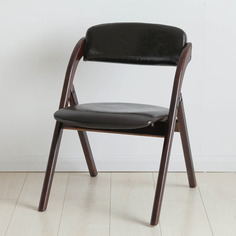 Scandinavian Home Side Chair Upholstered Open Back Wood Folding Dining Room Chair Dark Brown Brown 1 Piece Clearhalo ' kitchen&dining_furn' 'Dining Chairs' 'Dining Tables & Seating' 'dining_chair' 'Furniture' 'furniture_dining_chair' 'Kitchen & Dining Furniture' 'kitchen' 3968716