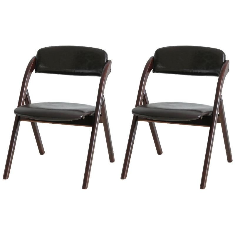 Scandinavian Home Side Chair Upholstered Open Back Wood Folding Dining Room Chair Dark Brown Brown Set of 2 Clearhalo ' kitchen&dining_furn' 'Dining Chairs' 'Dining Tables & Seating' 'dining_chair' 'Furniture' 'furniture_dining_chair' 'Kitchen & Dining Furniture' 'kitchen' 3968717