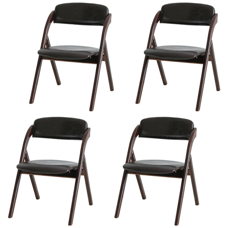Scandinavian Home Side Chair Upholstered Open Back Wood Folding Dining Room Chair Dark Brown Brown Set of 4 Clearhalo ' kitchen&dining_furn' 'Dining Chairs' 'Dining Tables & Seating' 'dining_chair' 'Furniture' 'furniture_dining_chair' 'Kitchen & Dining Furniture' 'kitchen' 3968718