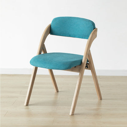 Scandinavian Home Side Chair Upholstered Open Back Wood Folding Dining Room Chair Blue Gray 1 Piece Clearhalo ' kitchen&dining_furn' 'Dining Chairs' 'Dining Tables & Seating' 'dining_chair' 'Furniture' 'furniture_dining_chair' 'Kitchen & Dining Furniture' 'kitchen' 3968719