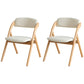Scandinavian Home Side Chair Upholstered Open Back Wood Folding Dining Room Chair Off-White Natural Wood Set of 2 Clearhalo ' kitchen&dining_furn' 'Dining Chairs' 'Dining Tables & Seating' 'dining_chair' 'Furniture' 'furniture_dining_chair' 'Kitchen & Dining Furniture' 'kitchen' 3968723