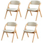 Scandinavian Home Side Chair Upholstered Open Back Wood Folding Dining Room Chair Off-White Natural Wood Set of 4 Clearhalo ' kitchen&dining_furn' 'Dining Chairs' 'Dining Tables & Seating' 'dining_chair' 'Furniture' 'furniture_dining_chair' 'Kitchen & Dining Furniture' 'kitchen' 3968724