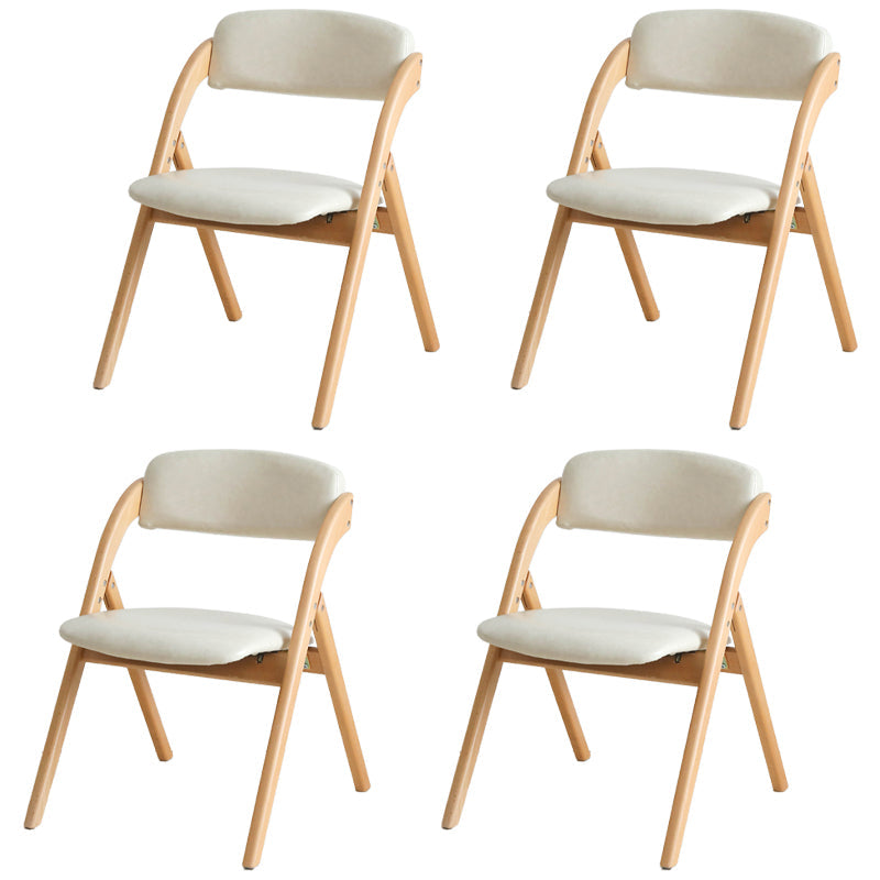 Scandinavian Home Side Chair Upholstered Open Back Wood Folding Dining Room Chair Off-White Natural Wood Set of 4 Clearhalo ' kitchen&dining_furn' 'Dining Chairs' 'Dining Tables & Seating' 'dining_chair' 'Furniture' 'furniture_dining_chair' 'Kitchen & Dining Furniture' 'kitchen' 3968724