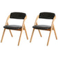 Scandinavian Home Side Chair Upholstered Open Back Wood Folding Dining Room Chair Dark Brown Natural Wood Set of 2 Clearhalo ' kitchen&dining_furn' 'Dining Chairs' 'Dining Tables & Seating' 'dining_chair' 'Furniture' 'furniture_dining_chair' 'Kitchen & Dining Furniture' 'kitchen' 3968726