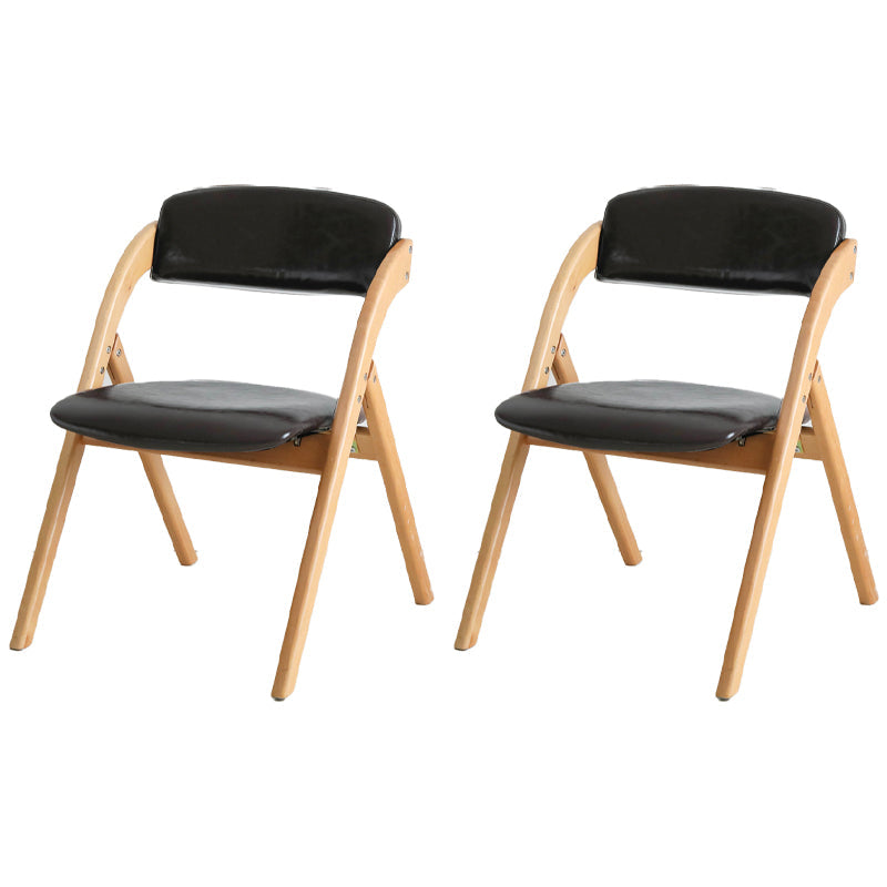 Scandinavian Home Side Chair Upholstered Open Back Wood Folding Dining Room Chair Dark Brown Natural Wood Set of 2 Clearhalo ' kitchen&dining_furn' 'Dining Chairs' 'Dining Tables & Seating' 'dining_chair' 'Furniture' 'furniture_dining_chair' 'Kitchen & Dining Furniture' 'kitchen' 3968726