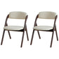 Scandinavian Home Side Chair Upholstered Open Back Wood Folding Dining Room Chair Off-White Brown Set of 2 Clearhalo ' kitchen&dining_furn' 'Dining Chairs' 'Dining Tables & Seating' 'dining_chair' 'Furniture' 'furniture_dining_chair' 'Kitchen & Dining Furniture' 'kitchen' 3968732