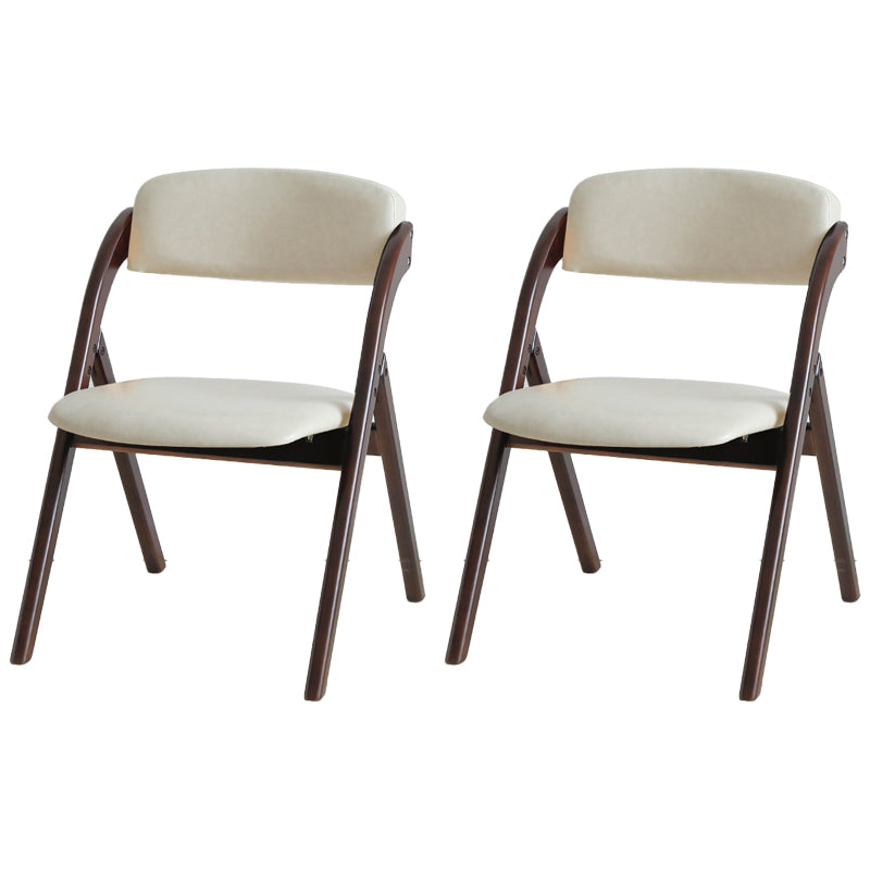 Scandinavian Home Side Chair Upholstered Open Back Wood Folding Dining Room Chair Off-White Brown Set of 2 Clearhalo ' kitchen&dining_furn' 'Dining Chairs' 'Dining Tables & Seating' 'dining_chair' 'Furniture' 'furniture_dining_chair' 'Kitchen & Dining Furniture' 'kitchen' 3968732
