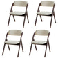 Scandinavian Home Side Chair Upholstered Open Back Wood Folding Dining Room Chair Off-White Brown Set of 4 Clearhalo ' kitchen&dining_furn' 'Dining Chairs' 'Dining Tables & Seating' 'dining_chair' 'Furniture' 'furniture_dining_chair' 'Kitchen & Dining Furniture' 'kitchen' 3968733