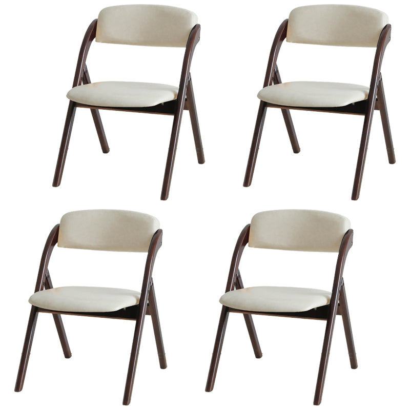 Scandinavian Home Side Chair Upholstered Open Back Wood Folding Dining Room Chair Off-White Brown Set of 4 Clearhalo ' kitchen&dining_furn' 'Dining Chairs' 'Dining Tables & Seating' 'dining_chair' 'Furniture' 'furniture_dining_chair' 'Kitchen & Dining Furniture' 'kitchen' 3968733