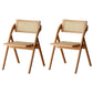 Scandinavian Home Side Chair Upholstered Open Back Wood Folding Dining Room Chair Natural Natural Wood Set of 2 Clearhalo ' kitchen&dining_furn' 'Dining Chairs' 'Dining Tables & Seating' 'dining_chair' 'Furniture' 'furniture_dining_chair' 'Kitchen & Dining Furniture' 'kitchen' 3968735