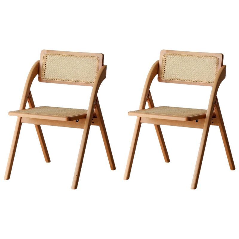 Scandinavian Home Side Chair Upholstered Open Back Wood Folding Dining Room Chair Natural Natural Wood Set of 2 Clearhalo ' kitchen&dining_furn' 'Dining Chairs' 'Dining Tables & Seating' 'dining_chair' 'Furniture' 'furniture_dining_chair' 'Kitchen & Dining Furniture' 'kitchen' 3968735