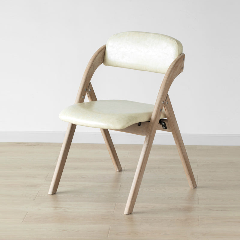 Scandinavian Home Side Chair Upholstered Open Back Wood Folding Dining Room Chair Off-White Gray 1 Piece Clearhalo ' kitchen&dining_furn' 'Dining Chairs' 'Dining Tables & Seating' 'dining_chair' 'Furniture' 'furniture_dining_chair' 'Kitchen & Dining Furniture' 'kitchen' 3968737