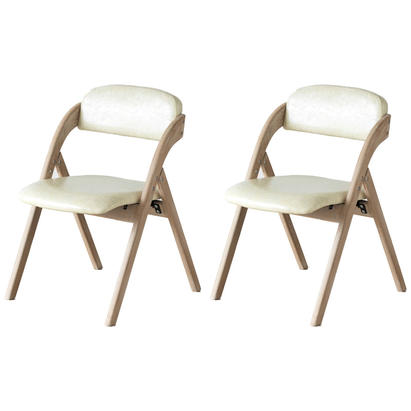 Scandinavian Home Side Chair Upholstered Open Back Wood Folding Dining Room Chair Off-White Gray Set of 2 Clearhalo ' kitchen&dining_furn' 'Dining Chairs' 'Dining Tables & Seating' 'dining_chair' 'Furniture' 'furniture_dining_chair' 'Kitchen & Dining Furniture' 'kitchen' 3968738