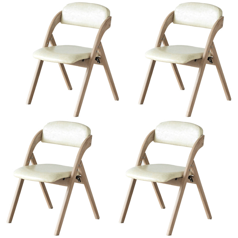 Scandinavian Home Side Chair Upholstered Open Back Wood Folding Dining Room Chair Off-White Gray Set of 4 Clearhalo ' kitchen&dining_furn' 'Dining Chairs' 'Dining Tables & Seating' 'dining_chair' 'Furniture' 'furniture_dining_chair' 'Kitchen & Dining Furniture' 'kitchen' 3968739