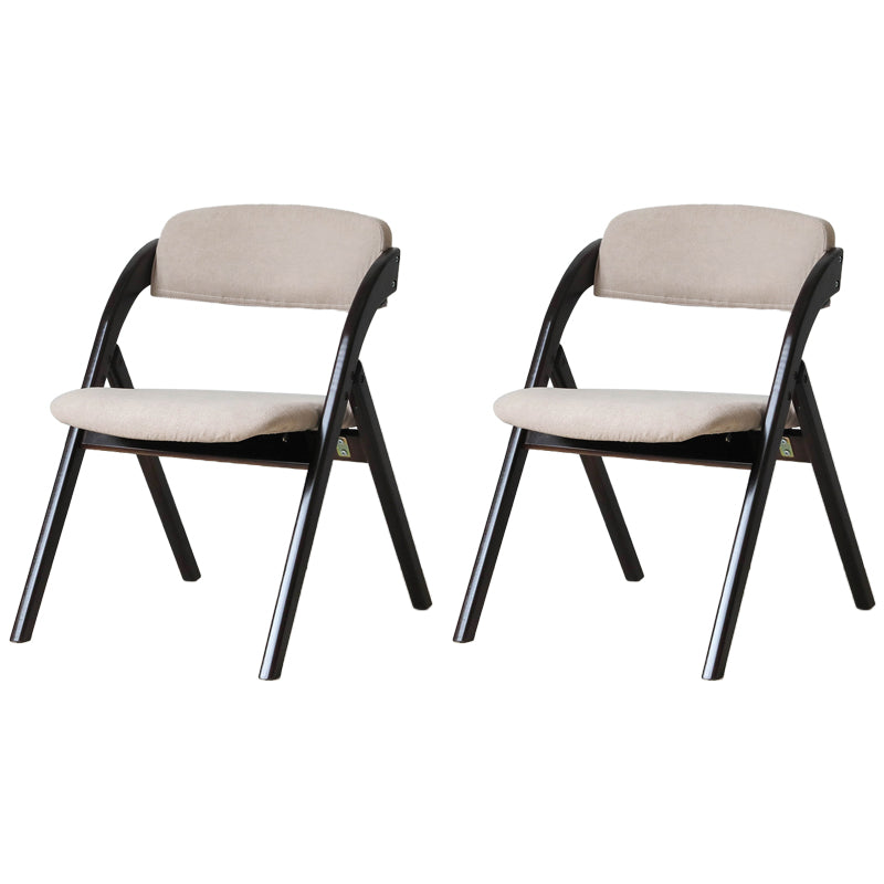 Scandinavian Home Side Chair Upholstered Open Back Wood Folding Dining Room Chair Khaki Brown Set of 2 Clearhalo ' kitchen&dining_furn' 'Dining Chairs' 'Dining Tables & Seating' 'dining_chair' 'Furniture' 'furniture_dining_chair' 'Kitchen & Dining Furniture' 'kitchen' 3968741