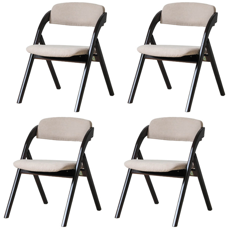 Scandinavian Home Side Chair Upholstered Open Back Wood Folding Dining Room Chair Khaki Brown Set of 4 Clearhalo ' kitchen&dining_furn' 'Dining Chairs' 'Dining Tables & Seating' 'dining_chair' 'Furniture' 'furniture_dining_chair' 'Kitchen & Dining Furniture' 'kitchen' 3968742