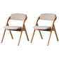 Scandinavian Home Side Chair Upholstered Open Back Wood Folding Dining Room Chair Khaki Natural Wood Set of 2 Clearhalo ' kitchen&dining_furn' 'Dining Chairs' 'Dining Tables & Seating' 'dining_chair' 'Furniture' 'furniture_dining_chair' 'Kitchen & Dining Furniture' 'kitchen' 3968744