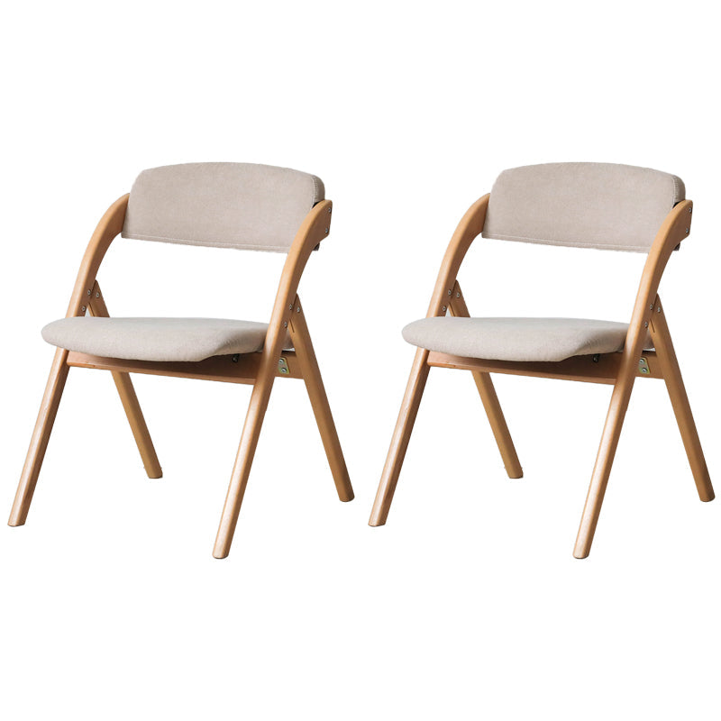 Scandinavian Home Side Chair Upholstered Open Back Wood Folding Dining Room Chair Khaki Natural Wood Set of 2 Clearhalo ' kitchen&dining_furn' 'Dining Chairs' 'Dining Tables & Seating' 'dining_chair' 'Furniture' 'furniture_dining_chair' 'Kitchen & Dining Furniture' 'kitchen' 3968744