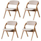 Scandinavian Home Side Chair Upholstered Open Back Wood Folding Dining Room Chair Khaki Natural Wood Set of 4 Clearhalo ' kitchen&dining_furn' 'Dining Chairs' 'Dining Tables & Seating' 'dining_chair' 'Furniture' 'furniture_dining_chair' 'Kitchen & Dining Furniture' 'kitchen' 3968745
