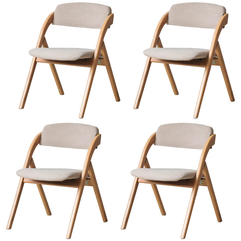 Scandinavian Home Side Chair Upholstered Open Back Wood Folding Dining Room Chair Khaki Natural Wood Set of 4 Clearhalo ' kitchen&dining_furn' 'Dining Chairs' 'Dining Tables & Seating' 'dining_chair' 'Furniture' 'furniture_dining_chair' 'Kitchen & Dining Furniture' 'kitchen' 3968745