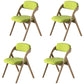 Scandinavian Home Side Chair Upholstered Open Back Wood Folding Dining Room Chair Green Gray Set of 4 Clearhalo ' kitchen&dining_furn' 'Dining Chairs' 'Dining Tables & Seating' 'dining_chair' 'Furniture' 'furniture_dining_chair' 'Kitchen & Dining Furniture' 'kitchen' 3968748