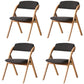 Scandinavian Home Side Chair Upholstered Open Back Wood Folding Dining Room Chair Brown Natural Wood Set of 4 Clearhalo ' kitchen&dining_furn' 'Dining Chairs' 'Dining Tables & Seating' 'dining_chair' 'Furniture' 'furniture_dining_chair' 'Kitchen & Dining Furniture' 'kitchen' 3968751