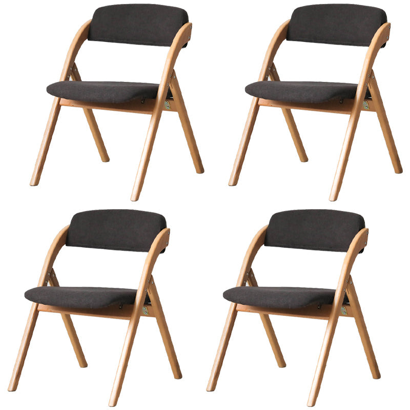 Scandinavian Home Side Chair Upholstered Open Back Wood Folding Dining Room Chair Brown Natural Wood Set of 4 Clearhalo ' kitchen&dining_furn' 'Dining Chairs' 'Dining Tables & Seating' 'dining_chair' 'Furniture' 'furniture_dining_chair' 'Kitchen & Dining Furniture' 'kitchen' 3968751