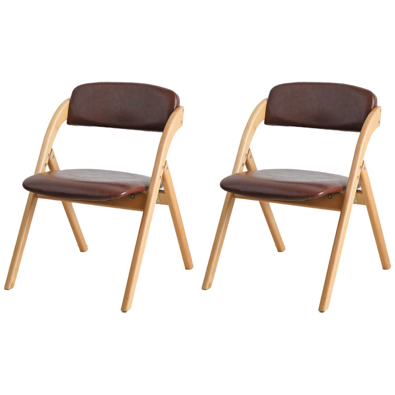 Scandinavian Home Side Chair Upholstered Open Back Wood Folding Dining Room Chair Red Brown Natural Wood Set of 2 Clearhalo ' kitchen&dining_furn' 'Dining Chairs' 'Dining Tables & Seating' 'dining_chair' 'Furniture' 'furniture_dining_chair' 'Kitchen & Dining Furniture' 'kitchen' 3968753