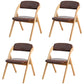 Scandinavian Home Side Chair Upholstered Open Back Wood Folding Dining Room Chair Red Brown Natural Wood Set of 4 Clearhalo ' kitchen&dining_furn' 'Dining Chairs' 'Dining Tables & Seating' 'dining_chair' 'Furniture' 'furniture_dining_chair' 'Kitchen & Dining Furniture' 'kitchen' 3968754