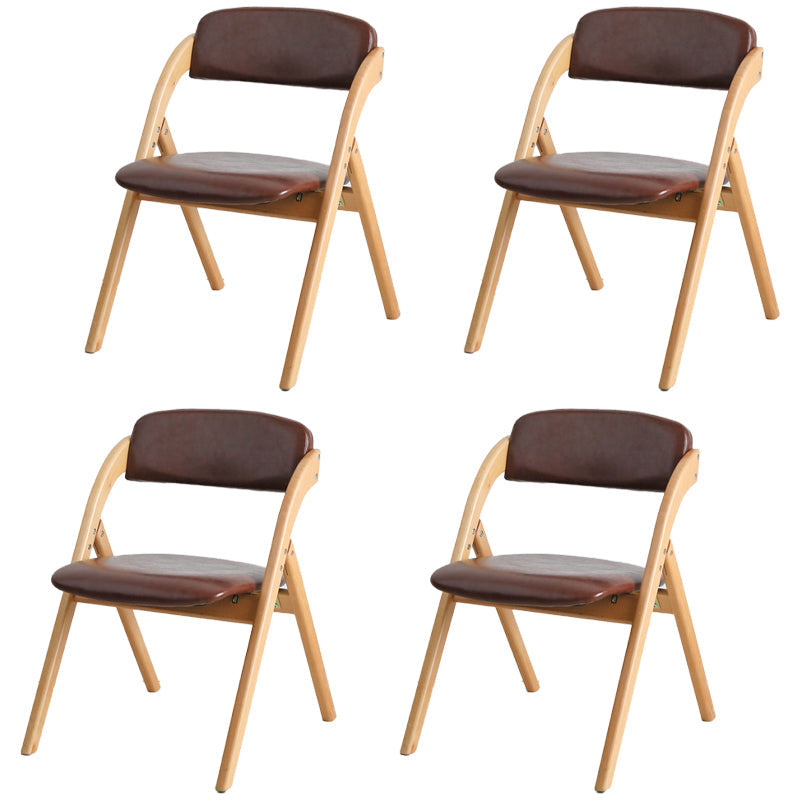 Scandinavian Home Side Chair Upholstered Open Back Wood Folding Dining Room Chair Red Brown Natural Wood Set of 4 Clearhalo ' kitchen&dining_furn' 'Dining Chairs' 'Dining Tables & Seating' 'dining_chair' 'Furniture' 'furniture_dining_chair' 'Kitchen & Dining Furniture' 'kitchen' 3968754