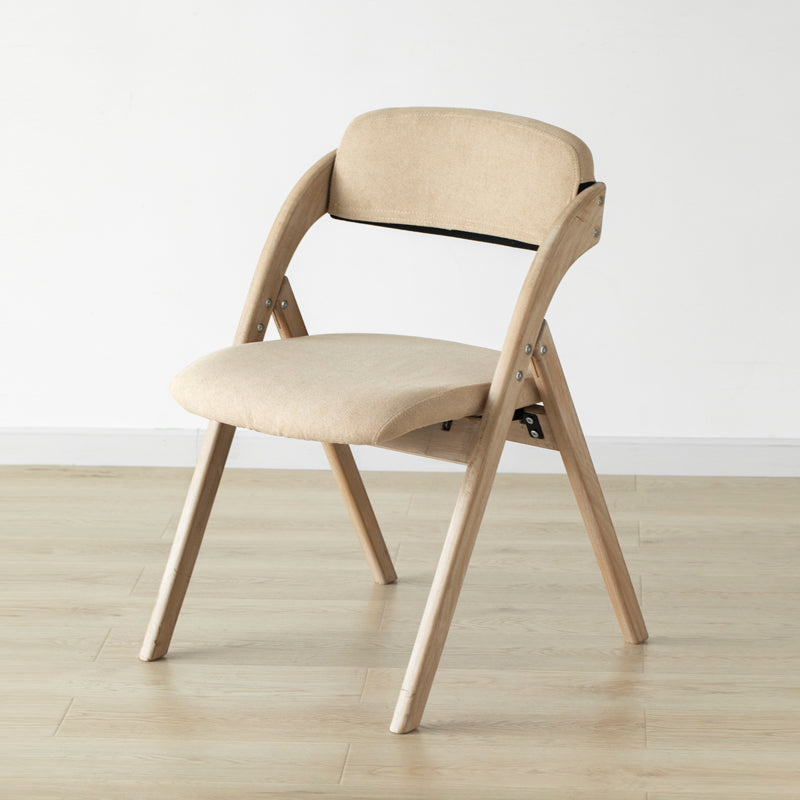 Scandinavian Home Side Chair Upholstered Open Back Wood Folding Dining Room Chair Khaki Gray 1 Piece Clearhalo ' kitchen&dining_furn' 'Dining Chairs' 'Dining Tables & Seating' 'dining_chair' 'Furniture' 'furniture_dining_chair' 'Kitchen & Dining Furniture' 'kitchen' 3968761