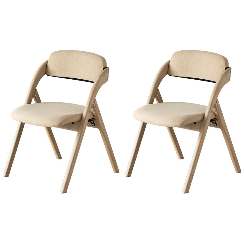 Scandinavian Home Side Chair Upholstered Open Back Wood Folding Dining Room Chair Khaki Gray Set of 2 Clearhalo ' kitchen&dining_furn' 'Dining Chairs' 'Dining Tables & Seating' 'dining_chair' 'Furniture' 'furniture_dining_chair' 'Kitchen & Dining Furniture' 'kitchen' 3968762