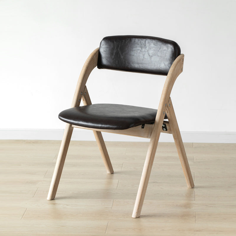 Scandinavian Home Side Chair Upholstered Open Back Wood Folding Dining Room Chair Dark Brown Gray 1 Piece Clearhalo ' kitchen&dining_furn' 'Dining Chairs' 'Dining Tables & Seating' 'dining_chair' 'Furniture' 'furniture_dining_chair' 'Kitchen & Dining Furniture' 'kitchen' 3968767