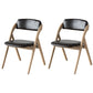 Scandinavian Home Side Chair Upholstered Open Back Wood Folding Dining Room Chair Dark Brown Gray Set of 2 Clearhalo ' kitchen&dining_furn' 'Dining Chairs' 'Dining Tables & Seating' 'dining_chair' 'Furniture' 'furniture_dining_chair' 'Kitchen & Dining Furniture' 'kitchen' 3968768