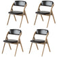 Scandinavian Home Side Chair Upholstered Open Back Wood Folding Dining Room Chair Dark Brown Gray Set of 4 Clearhalo ' kitchen&dining_furn' 'Dining Chairs' 'Dining Tables & Seating' 'dining_chair' 'Furniture' 'furniture_dining_chair' 'Kitchen & Dining Furniture' 'kitchen' 3968769