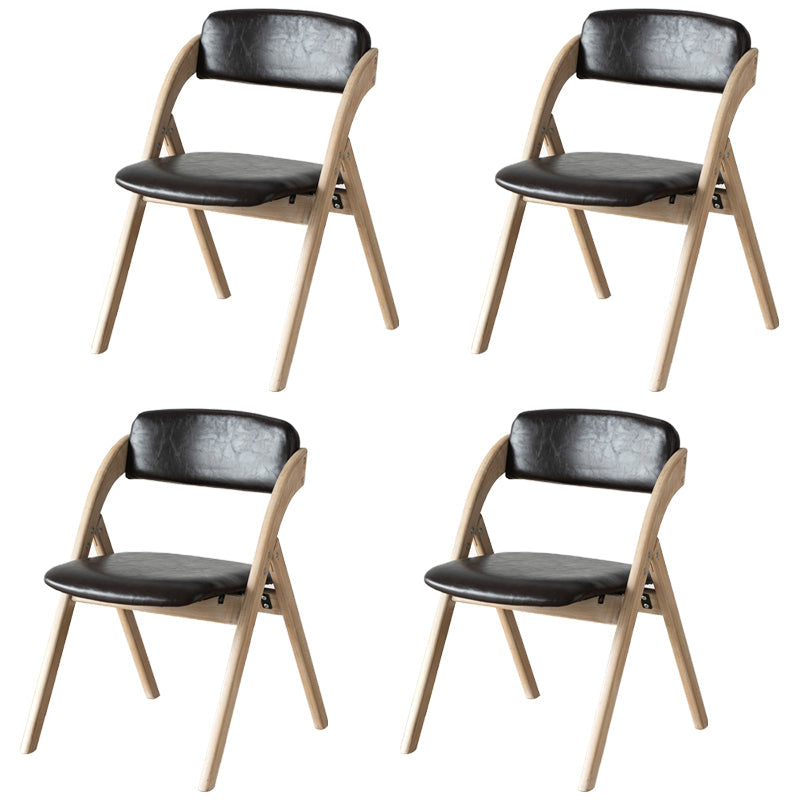 Scandinavian Home Side Chair Upholstered Open Back Wood Folding Dining Room Chair Dark Brown Gray Set of 4 Clearhalo ' kitchen&dining_furn' 'Dining Chairs' 'Dining Tables & Seating' 'dining_chair' 'Furniture' 'furniture_dining_chair' 'Kitchen & Dining Furniture' 'kitchen' 3968769