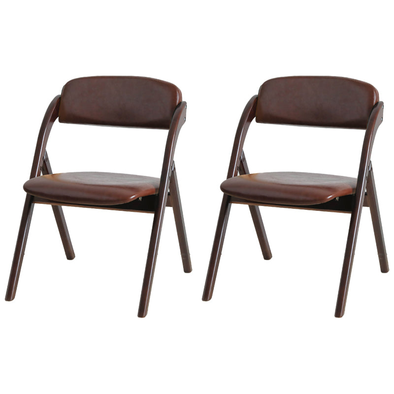 Scandinavian Home Side Chair Upholstered Open Back Wood Folding Dining Room Chair Red Brown Brown Set of 2 Clearhalo ' kitchen&dining_furn' 'Dining Chairs' 'Dining Tables & Seating' 'dining_chair' 'Furniture' 'furniture_dining_chair' 'Kitchen & Dining Furniture' 'kitchen' 3968771
