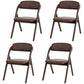 Scandinavian Home Side Chair Upholstered Open Back Wood Folding Dining Room Chair Red Brown Brown Set of 4 Clearhalo ' kitchen&dining_furn' 'Dining Chairs' 'Dining Tables & Seating' 'dining_chair' 'Furniture' 'furniture_dining_chair' 'Kitchen & Dining Furniture' 'kitchen' 3968772
