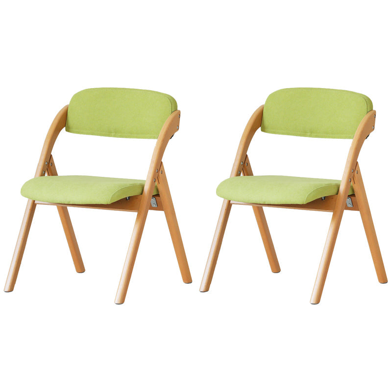 Scandinavian Home Side Chair Upholstered Open Back Wood Folding Dining Room Chair Green Natural Wood Set of 2 Clearhalo ' kitchen&dining_furn' 'Dining Chairs' 'Dining Tables & Seating' 'dining_chair' 'Furniture' 'furniture_dining_chair' 'Kitchen & Dining Furniture' 'kitchen' 3968774