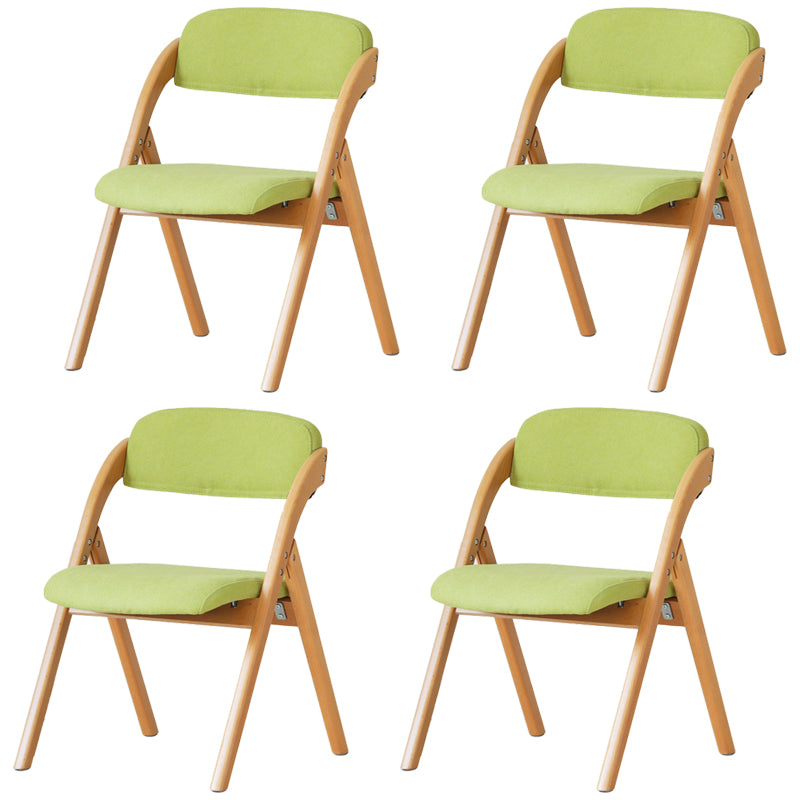 Scandinavian Home Side Chair Upholstered Open Back Wood Folding Dining Room Chair Green Natural Wood Set of 4 Clearhalo ' kitchen&dining_furn' 'Dining Chairs' 'Dining Tables & Seating' 'dining_chair' 'Furniture' 'furniture_dining_chair' 'Kitchen & Dining Furniture' 'kitchen' 3968775